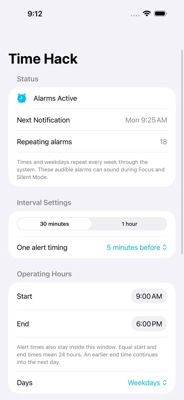 Hacking Timer screen