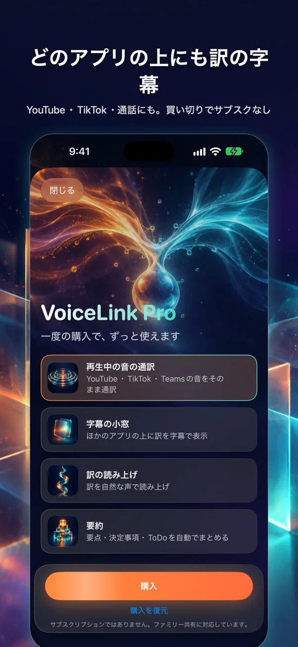 VoiceLink AI通訳の画面 2