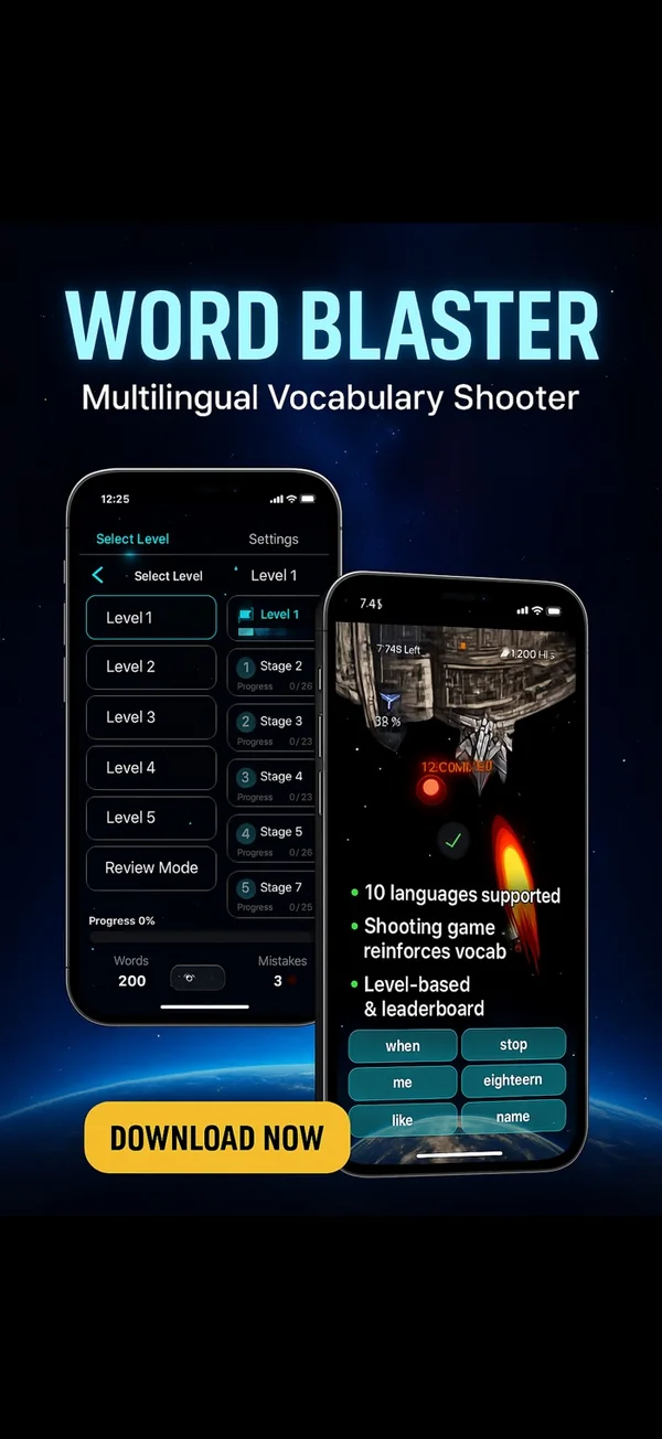 Word Blaster screen