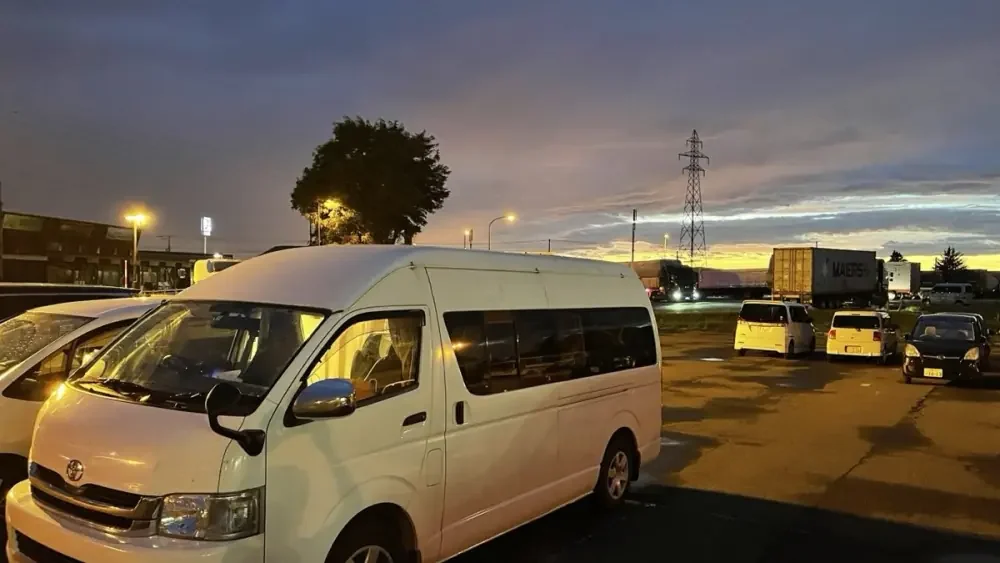 夕暮れの道の駅
