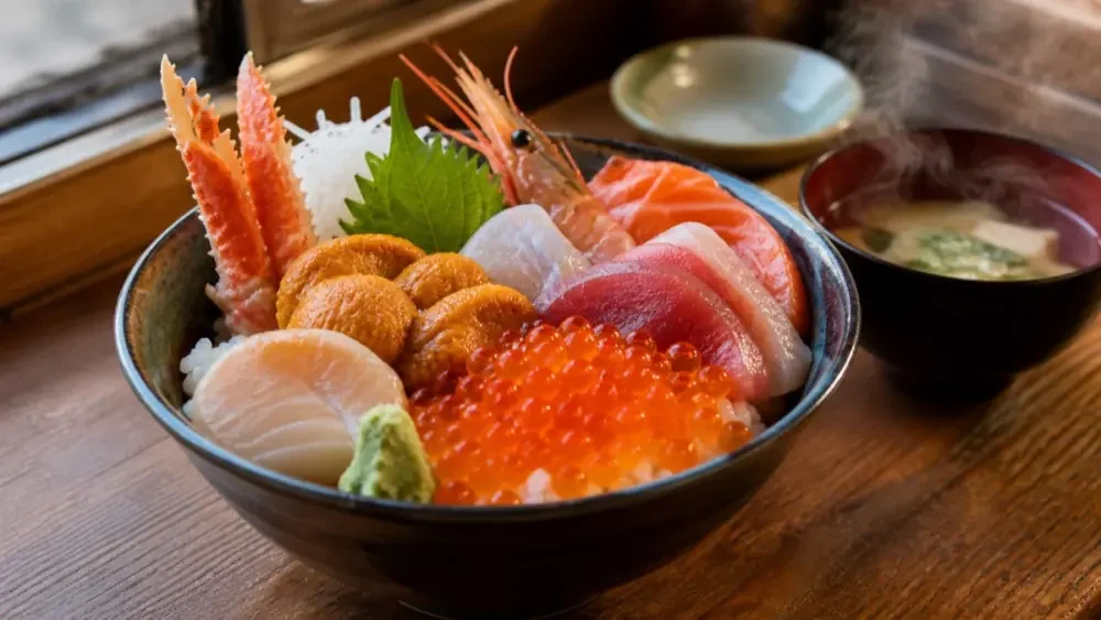 港町の食堂の海鮮丼