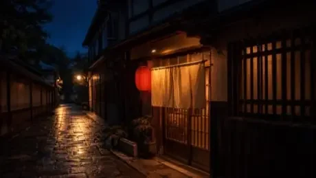 路地の食堂の赤提灯