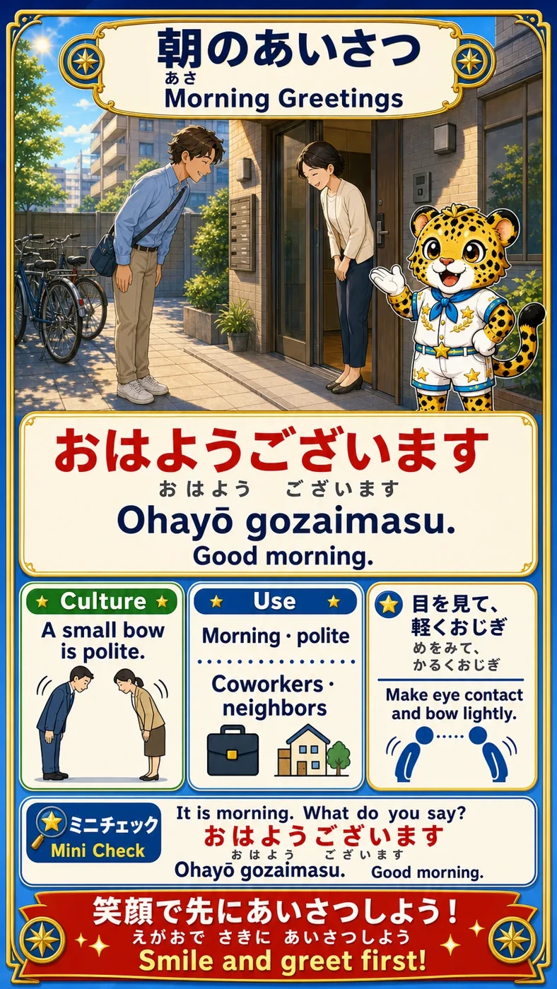 日本語の図鑑:朝のあいさつ